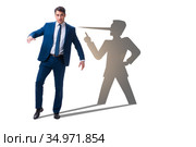 Concept of businessman liar with his shadow. Стоковое фото, фотограф Elnur / Фотобанк Лори