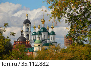 Вид на Саровский монастырь. Конец августа 2020. Стоковое фото, фотограф Ельцов Владимир / Фотобанк Лори