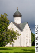 Church of the Transfiguration of the Savior on Ilyina Street (Veliky Novgorod, Russia), an ancient historical church painted by Theophanes the Greek (2020 год). Стоковое фото, фотограф Олег Иванов / Фотобанк Лори