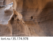 Gran Canaria, amazing sand stone erosion figures in ravines on Punta de las Arenas cape on the western part of the island, also called Playa de Artenara (2020 год). Стоковое фото, фотограф Tamara Kulikova / Фотобанк Лори