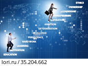 Business people climbing carrer ladder success factors. Стоковое фото, фотограф Elnur / Фотобанк Лори