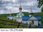 Курорт Красноусольск. Церковь Табынской иконы Божией Матери. Krasnousolsk Resort. Church of the Tabyn icon Of the mother of God. (2012 год). Редакционное фото, фотограф Евгений Романов / Фотобанк Лори