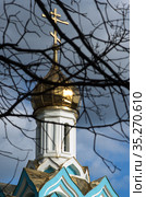 Курорт Красноусольск. Церковь Табынской иконы Божией Матери. Krasnousolsk Resort. Church of the Tabyn icon Of the mother of God. (2013 год). Редакционное фото, фотограф Евгений Романов / Фотобанк Лори