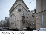 Москва, Скатертный переулок, дом 24 (2021 год). Редакционное фото, фотограф Дмитрий Неумоин / Фотобанк Лори