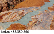 Environmental pollution from the extraction of copper ore and copper pyrite. Dead soil and forest. Стоковое видео, видеограф Евгений Ткачёв / Фотобанк Лори