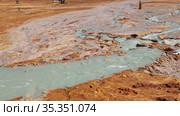 Environmental pollution from the extraction of copper ore and copper pyrite. Dead soil and forest. Стоковое видео, видеограф Евгений Ткачёв / Фотобанк Лори