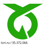 Герб поселка Тоносё. Префектура Кагава. Япония. Стоковая иллюстрация, иллюстратор Владимир Макеев / Фотобанк Лори