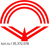 Герб поселка Мики. Префектура Кагава. Япония. Стоковая иллюстрация, иллюстратор Владимир Макеев / Фотобанк Лори