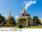 Peter and Paul Cathedral and the Grand Ducal Tomb in the Peter and Paul Fortress, Saint Petersburg, Russia (2015 год). Стоковое фото, фотограф Наталья Волкова / Фотобанк Лори