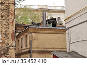 Трубниковский переулок, 29/36 строение 2. Район Арбат, Москва (2018 год). Стоковое фото, фотограф Илюхина Наталья / Фотобанк Лори