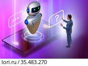Concept of chat bot in modern business communication. Стоковое фото, фотограф Elnur / Фотобанк Лори