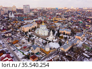 Aerial view of old quarters of Voronezh and Alekseev-Akatov Convent. Стоковое фото, фотограф Яков Филимонов / Фотобанк Лори