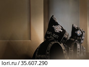Литургия в Новодевичьем монастыре Москвы, схимонахини (2021 год). Редакционное фото, фотограф Дмитрий Неумоин / Фотобанк Лори