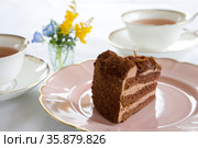 Slice of chocolate cake. Стоковое фото, агентство Ingram Publishing / Фотобанк Лори