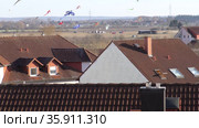 Kites soar high in the sky (2021 год). Редакционное видео, видеограф Gennadij Eichhorn / Фотобанк Лори