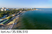 Beach in the Anapa city. Krasnodar region. Russia. (2018 год). Стоковое фото, фотограф Арестов Андрей Павлович / Фотобанк Лори