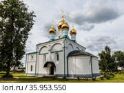 View of the Cathedral of the Nativity of the Virgin in the Solotchensk Convent of the Nativity of the Virgin. Ryazan, Russia (2017 год). Стоковое фото, фотограф Наталья Волкова / Фотобанк Лори