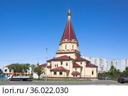 Храм Усекновения главы Иоанна Предтечи в Братееве, город Москва (2021 год). Редакционное фото, фотограф Солодовникова Елена / Фотобанк Лори