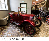 Retro car BMW DIXI DA2, Germany, 1929-1930 year. The Museum of Technology of Vadim Zadorozhny. Moscow Region, Russia (2020 год). Редакционное фото, фотограф Наталья Волкова / Фотобанк Лори