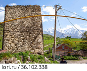 Село Дзивгис. Алагирский район. Северная Осетия. Россия (2021 год). Стоковое фото, фотограф Сергей Афанасьев / Фотобанк Лори