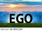EGO concept with letters as silhoette. Стоковое фото, фотограф Elnur / Фотобанк Лори