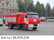 Автомобиль пожарно-спасательный АПС 2,5-40 КАМАЗ 43253 из г. Арзамаса (2021 год). Редакционное фото, фотограф Ельцов Владимир / Фотобанк Лори