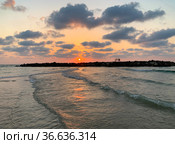 Sunset on the Mediterranean Sea (2021 год). Стоковое фото, фотограф Irina Opachevsky / Фотобанк Лори