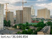 Москва, строительство жилого комплекса "Авиатика" (2021 год). Редакционное фото, фотограф glokaya_kuzdra / Фотобанк Лори