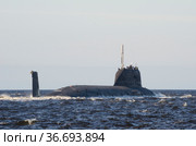 Белое море. Атомная подводная лодка "Красноярск". Россия, Архангельская область (2021 год). Редакционное фото, фотограф Яковлев Сергей / Фотобанк Лори