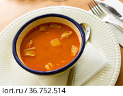 Broth Olla Morellana with beans and vegetables, Spanish cuisine. Стоковое фото, фотограф Яков Филимонов / Фотобанк Лори