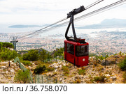 Photo of cable car to Mount Faron, Toulon, France. Стоковое фото, фотограф Яков Филимонов / Фотобанк Лори