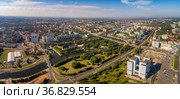 Панорама центра Калининграда, вид на остров Канта (2020 год). Стоковое фото, фотограф Геннадий Соловьев / Фотобанк Лори