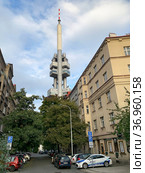 Zizkov Television and Radio Broadcasting Tower (2021 год). Редакционное фото, фотограф Irina Opachevsky / Фотобанк Лори