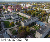 Смоленская область, город Гагарин, вид сверху (2021 год). Редакционное фото, фотограф glokaya_kuzdra / Фотобанк Лори