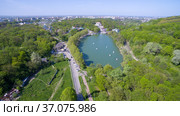 Aerial view of the lake in the Nalchik. Russia (2021 год). Стоковое фото, фотограф Арестов Андрей Павлович / Фотобанк Лори