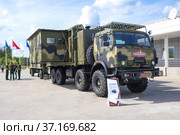 MOSCOW REGION, RUSSIA - AUGUST 25, 2020: APE-5K unified command and staff vehicle (automated movable unit) at the Army-2020 military-technical forum. Patriot Park. Редакционное фото, фотограф Виктор Карасев / Фотобанк Лори