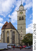 Юберлинген, Германия. Церковь Санкт Николаус Minster, поздняяя готика, XIV - XVI вв. (2017 год). Редакционное фото, фотограф Rokhin Valery / Фотобанк Лори