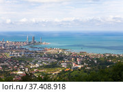 View of the city of Batumi and the Black Sea coast on a summer day. Стоковое фото, фотограф Александр Клёнов / Фотобанк Лори