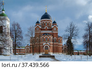 Россия, Бородинское поле, собор Владимирской иконы Божией Матери в Спасо-Бородинском монастыре (2022 год). Редакционное фото, фотограф glokaya_kuzdra / Фотобанк Лори