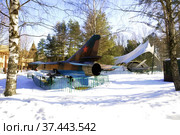 Истребитель МиГ-23 МЛ. Военно-технический музей, городской округ Черноголовка, село Ивановское, Московская область (2022 год). Редакционное фото, фотограф stargal / Фотобанк Лори