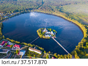 Aerial view of Holy-Vvedensky nunnery at Vladimir region. Стоковое фото, фотограф Яков Филимонов / Фотобанк Лори