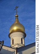 Dome of Temple of Kazan Icon of Mother of God in village Meshchersky, Moscow, Russia (2021 год). Стоковое фото, фотограф Алексей Антипов / Фотобанк Лори