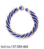 African Helix seed bead bracelet isolated on white background. Стоковое фото, фотограф Tamara Kulikova / Фотобанк Лори