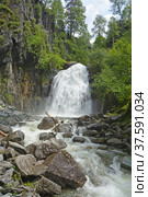The pearl of Altai region- Korbu waterfall (2013 год). Редакционное фото, фотограф Алексей Кокоулин / Фотобанк Лори