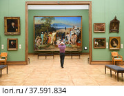 State Tretyakov Gallery, art gallery in Moscow, Russia. Halls of artists Bryullov Karl and Alexander Ivanov (2022 год). Редакционное фото, фотограф Валерия Попова / Фотобанк Лори