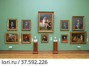 State Tretyakov Gallery, art gallery in Moscow, Russia. Hall of artist Bryullov Karl with self-portrait (2022 год). Редакционное фото, фотограф Валерия Попова / Фотобанк Лори