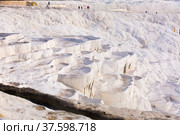 Travertines mountains of Pamukkale in Turkey. Стоковое фото, фотограф Яков Филимонов / Фотобанк Лори