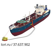 Oil tanker at the SPM buoy. 3d-rendering. Редакционная иллюстрация, иллюстратор Наталья Лагуткина / Фотобанк Лори