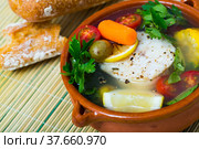 Fisherman soup with vegetables. Стоковое фото, фотограф Яков Филимонов / Фотобанк Лори
