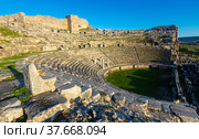 Remains of Hellenistic theatre in Miletus, Aydın Province, Turkey. Стоковое фото, фотограф Яков Филимонов / Фотобанк Лори
